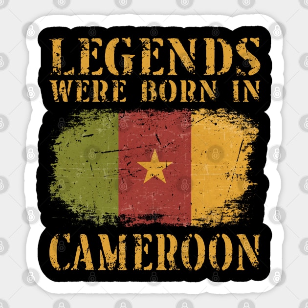 Vintage Design Cameroonian Flag Cameroon Sticker by MGS